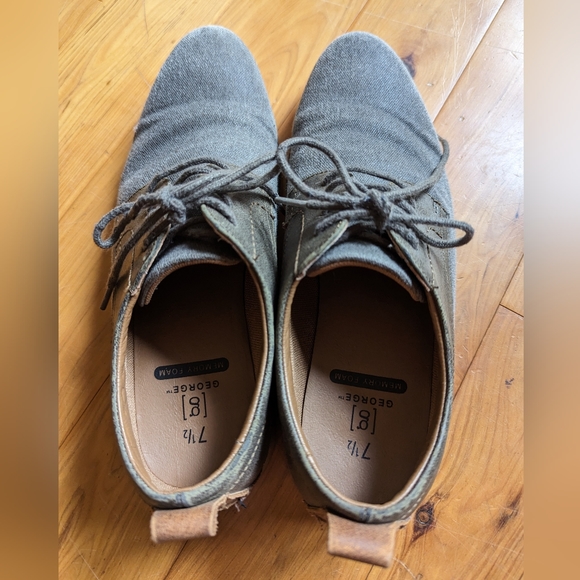 GEORGE men's gray canvas lace-up casual loafers - Picture 4 of 5